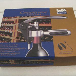 CONNOISSEUR CORKSCREW WITH FOIL CUTTER& EXTRA SCREW NIB -- Awesome Gift